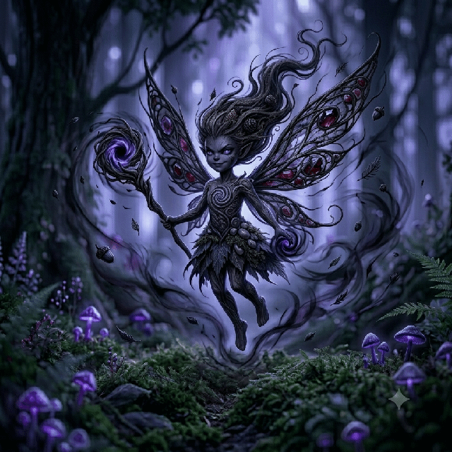 Animated example of a fairy companion evolving into a fully evolved form